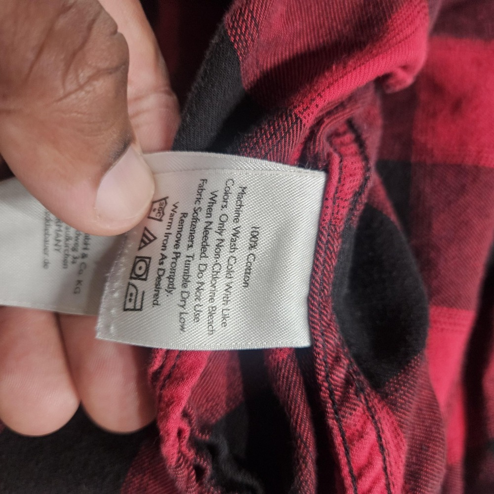 Eddie Bauer Shirt‎ Womens Medium Red Black Plaid Flannel Button Front Casual - Picture 4 of 5